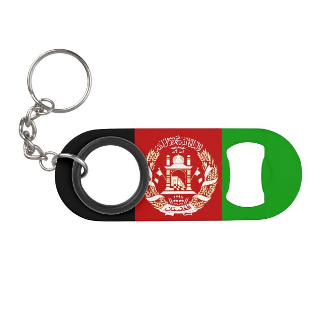 Porte-clé Décapsuleur Drapeau patriotique de l'Afghanistan (Devant (Horizontal))
