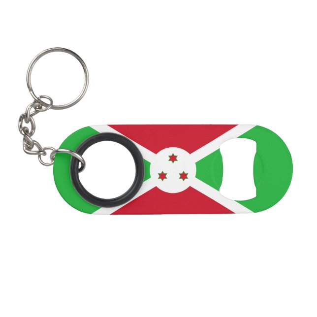 Porte-clé Décapsuleur Drapeau patriotique du Burundi (Devant (Horizontal))