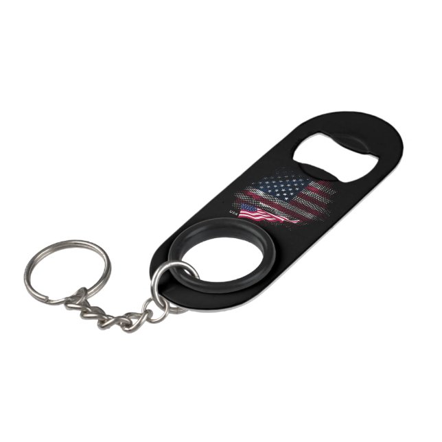 Porte-clé Décapsuleur Drapeau USA (Devant Angle)