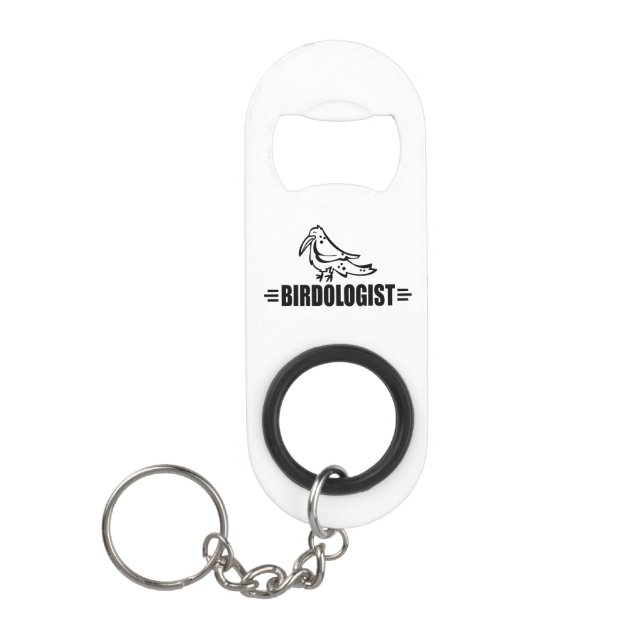 Porte-clé Décapsuleur Drôle J'adore les oiseaux (Devant)
