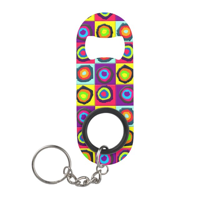 Porte-clé Décapsuleur élastique à cheveux à motif de cercles (Devant)