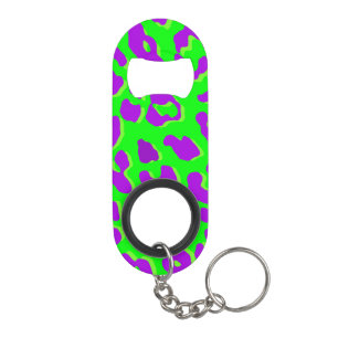 Porte-clé Décapsuleur Empreinte de léopard vert pourpre