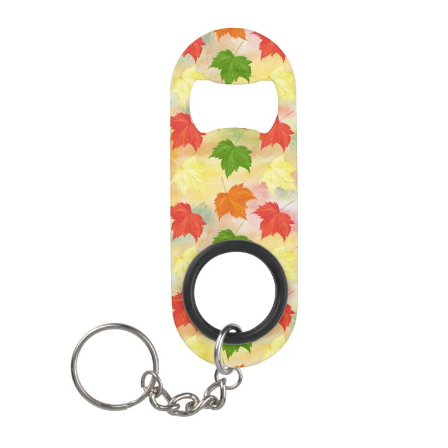 Porte-clé Décapsuleur feuilles d'automne de l'aquarelle (Devant)
