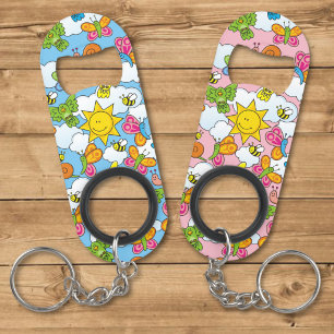 Porte-clé Décapsuleur Fond de bébés animaux