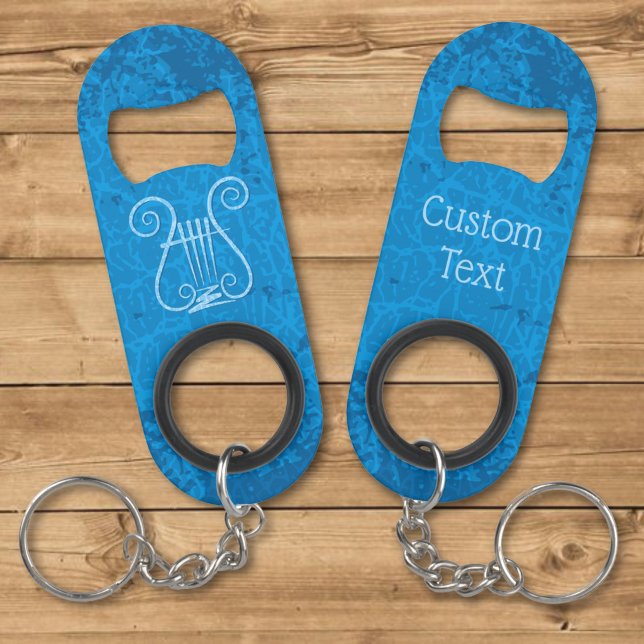 Porte-clé Décapsuleur Fond de lyre bleue (Créateur téléchargé)