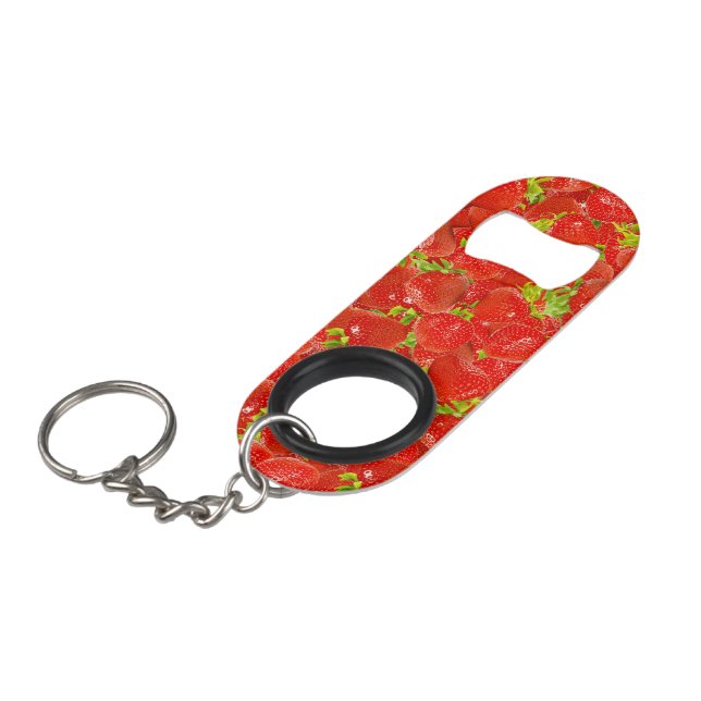 Porte-clé Décapsuleur Fraises (Devant Angle)
