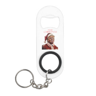 Porte-clé Décapsuleur Funny Trump Santa Claus Carte de Noël