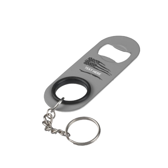 Porte-clé Décapsuleur Grunge Drapeau Correction Gris Bouteille Ouverture (angle arrière)