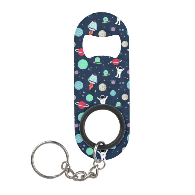 Porte-clé Décapsuleur Illustration du Motif spatial (Devant)
