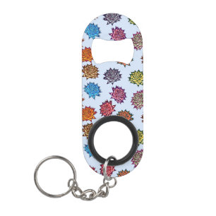Porte-clé Décapsuleur Impression Rose pointillée, Modèle Floral Moderne
