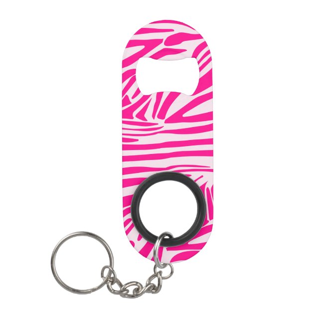 Porte-clé Décapsuleur Impression zèbre rose (Devant)