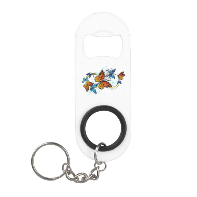 Porte-clé Décapsuleur Infinité de papillons monarques (Devant)