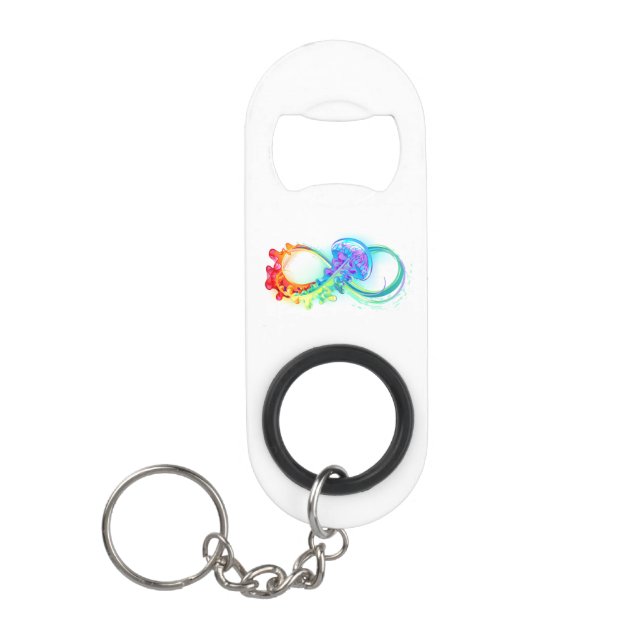 Porte-clé Décapsuleur Infinity avec Rainbow Jellyfish (Devant)
