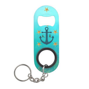Porte-clé Décapsuleur Initiales Faux sous-marin Ocean Scene avec Faux Fi