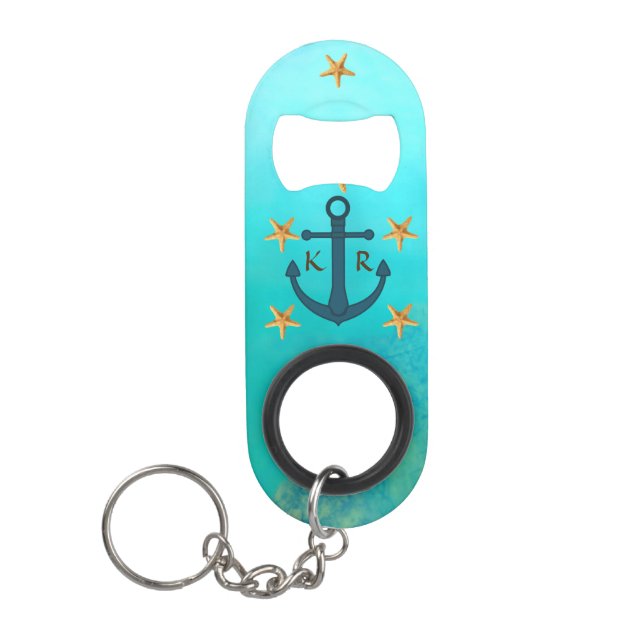 Porte-clé Décapsuleur Initiales Faux sous-marin Ocean Scene avec Faux Fi (Devant)