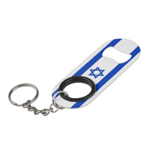 Porte-clé Décapsuleur Israël drapeau bleu et blanc patriotique moderne