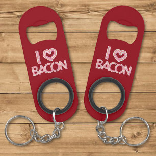 Porte-clé Décapsuleur J'adore le bacon