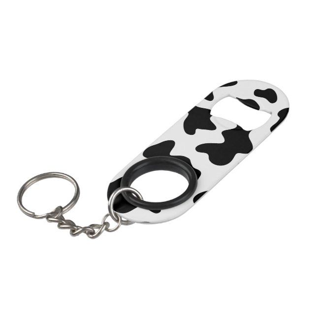 Porte-clé Décapsuleur joli cowboy noir et blanc à la ferme empreinte de  (Devant Angle)