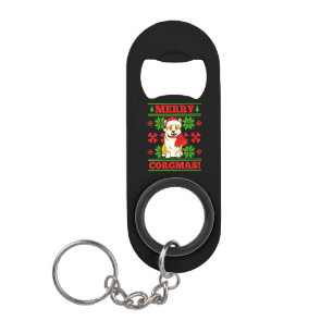 Porte-clé Décapsuleur Joyeux Noël Corgmas Corgi Chien
