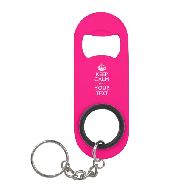 Porte-clé Décapsuleur KEEP CALM personnalisé et modifier le texte sur Fu (Devant)