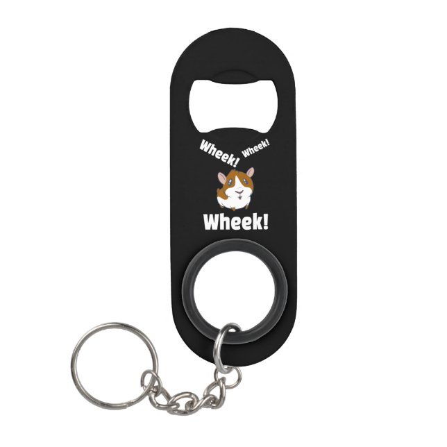 Porte-clé Décapsuleur Le cochon de Guinée Wheek ! Roue ! (Devant)