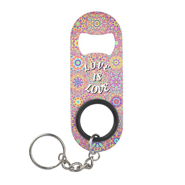 Porte-clé Décapsuleur Love Is Love Pride  Porte-clés Ouvre-bouteille (Devant)
