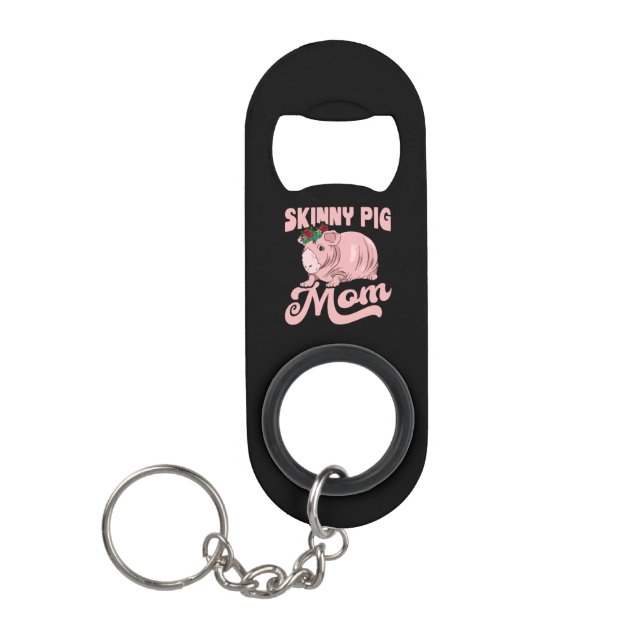 Porte-clé Décapsuleur Maman de cochon maigre (Devant)