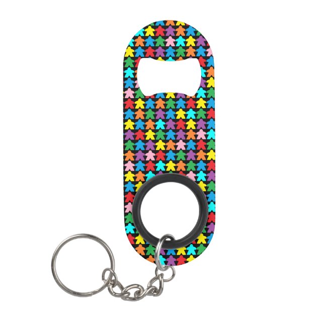 Porte-clé Décapsuleur Meeples multicolores (Devant)