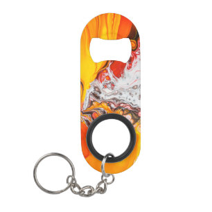 Porte-clé Décapsuleur Minimaliste Abstrait orange