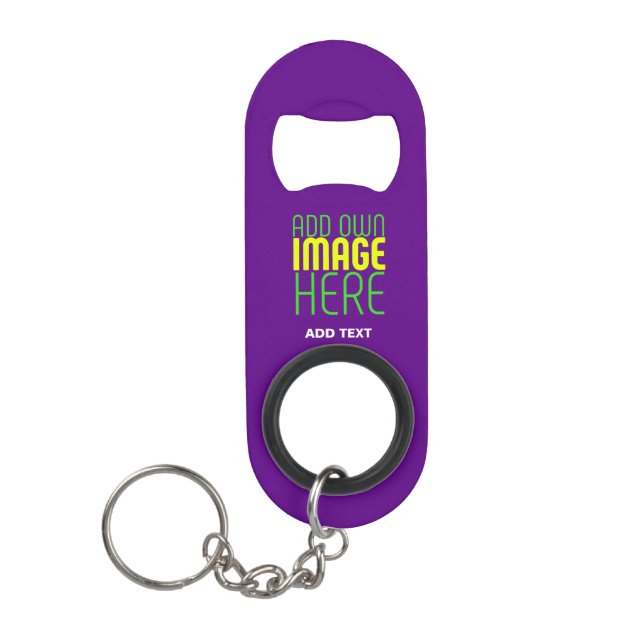 PORTE-CLÉ DÉCAPSULEUR MODÈLE TEXTE D'IMAGE INDIGO SIMPLE MODERNE (Devant)