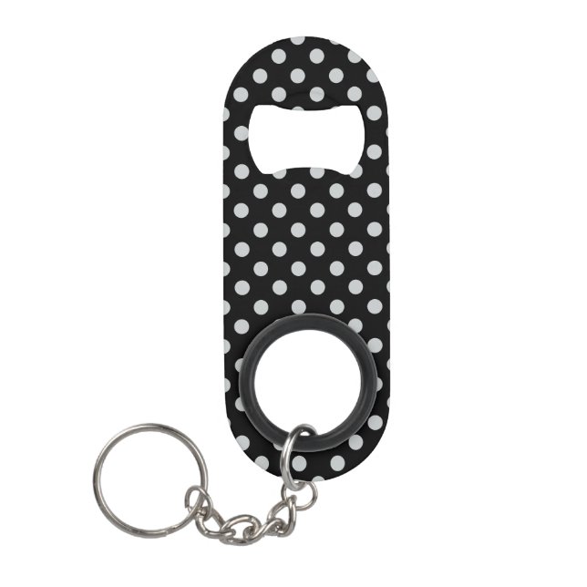 Porte-clé Décapsuleur Modifier Pois gris N'importe quelle couleur Clique (Devant)