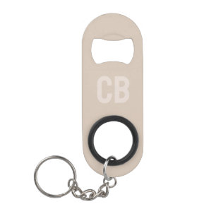 Porte-clé Décapsuleur Monogramme Tendance Taupe Acier Inoxydable