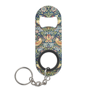 Porte-clé Décapsuleur Morris Strawberry Thief Jaune Ivoire Ardoise Bleu