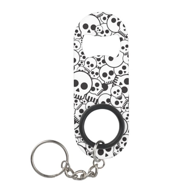 Porte-clé Décapsuleur Motif avec des crânes (Devant)
