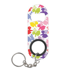 Porte-clé Décapsuleur motif avec des lapins de Pâques