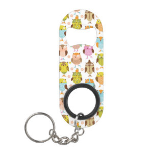Porte-clé Décapsuleur motif avec des oiseaux