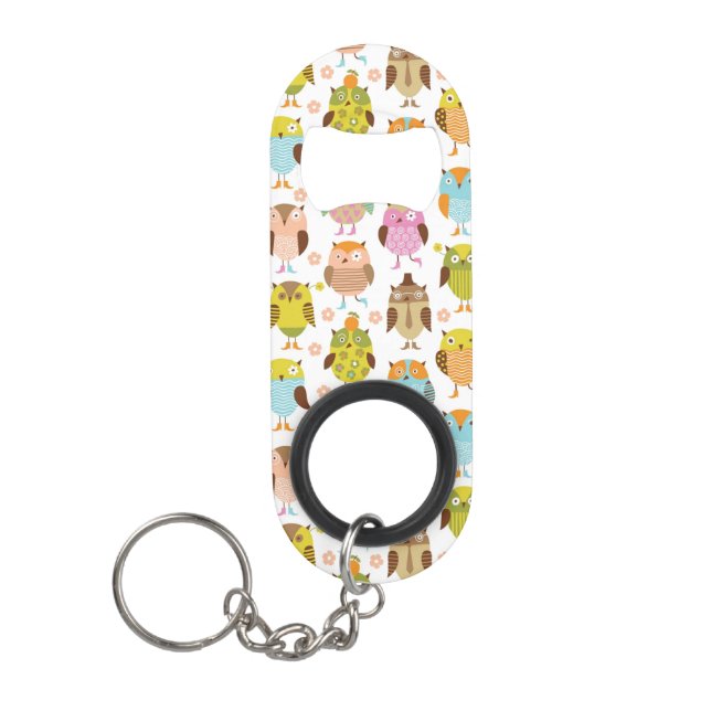 Porte-clé Décapsuleur motif avec des oiseaux (Devant)