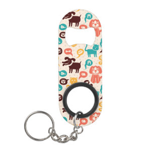 Porte-clé Décapsuleur Motif avec les chats et les chiens drôles