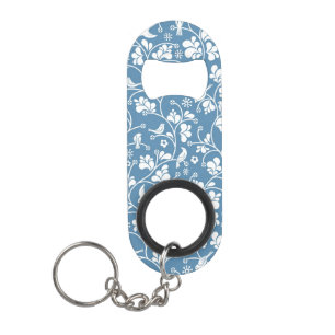 Porte-clé Décapsuleur motif avec les oiseaux et l'ornement de plantes