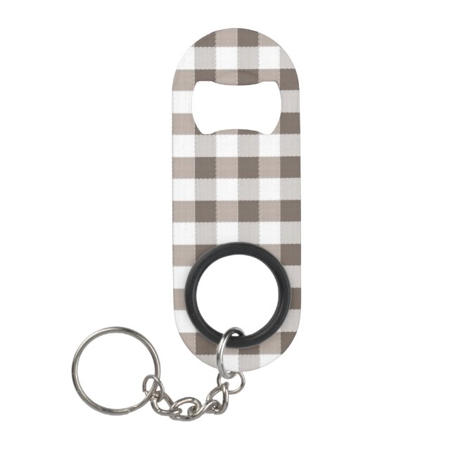 Porte-clé Décapsuleur Motif Brown de nappe (Devant)