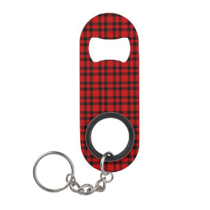 Porte-clé Décapsuleur Motif carreau rouge noir