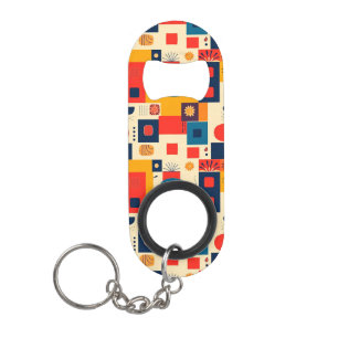 Porte-clé Décapsuleur Motif coloré abstrait