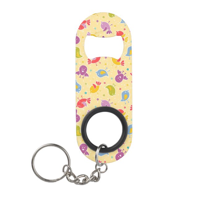 Porte-clé Décapsuleur Motif de bébé avec les oiseaux mignons (Devant)