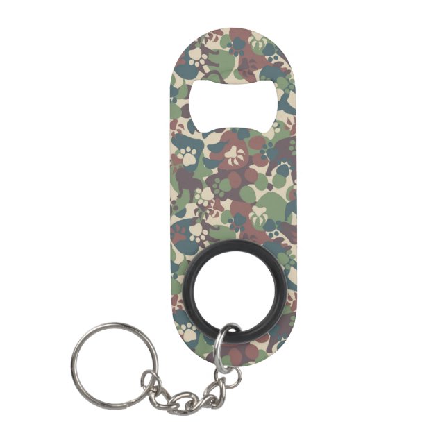 Porte-clé Décapsuleur Motif de camouflage de chien (Devant)