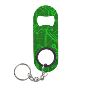 Porte-clé Décapsuleur Motif de carte électronique de vert
