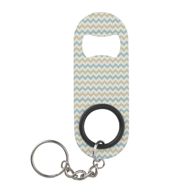 Porte-clé Décapsuleur Motif de Chevron sur la texture de toile (Devant)