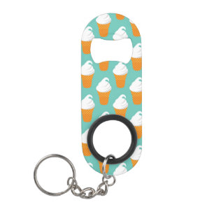 Porte-clé Décapsuleur Motif de cône de glace à la vanille