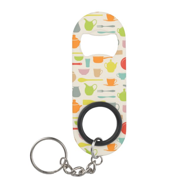 Porte-clé Décapsuleur Motif de plats (Devant)