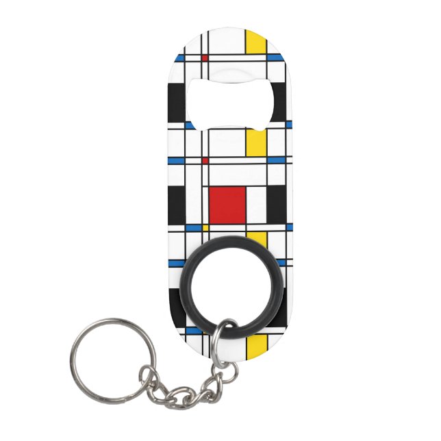 Porte-clé Décapsuleur Motif de Stijl (Devant)
