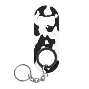 Porte-clé Décapsuleur Motif de vache noir et blanc